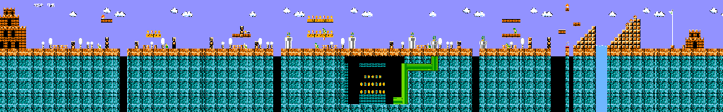 Thumbnail for a map of World 7 7-1 for the Arcade game Vs. Super Mario Bros..