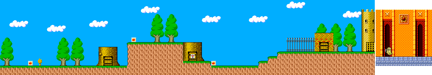 Thumbnail for a map of Round 1 for the Arcade game Wonder Boy: Monster Land.