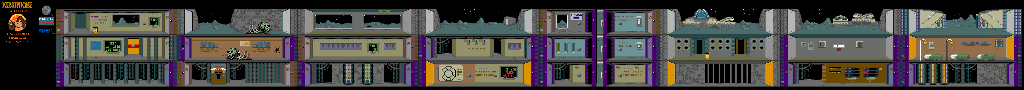 Thumbnail for a map of Level 5: Moon City for the Arcade game Xenophobe.