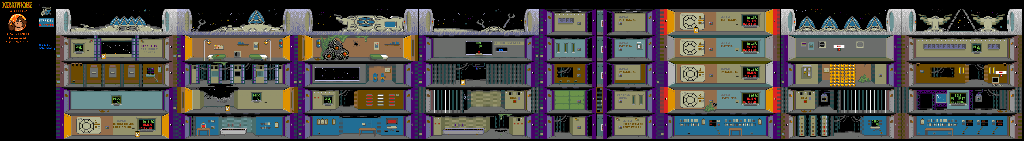 Thumbnail for a map of Level 8: Star City for the Arcade game Xenophobe.