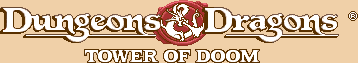 Title screen for the Arcade game Dungeons & Dragons: Tower Of Doom.