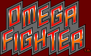 Title screen for the Arcade game Omega Fighter.