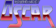 Title screen for the Arcade game Psycho-Nics Oscar.