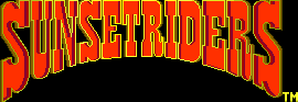Title screen for the Arcade game Sunset Riders.