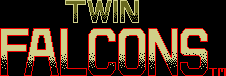 Title screen for the Arcade game Twin Falcons.