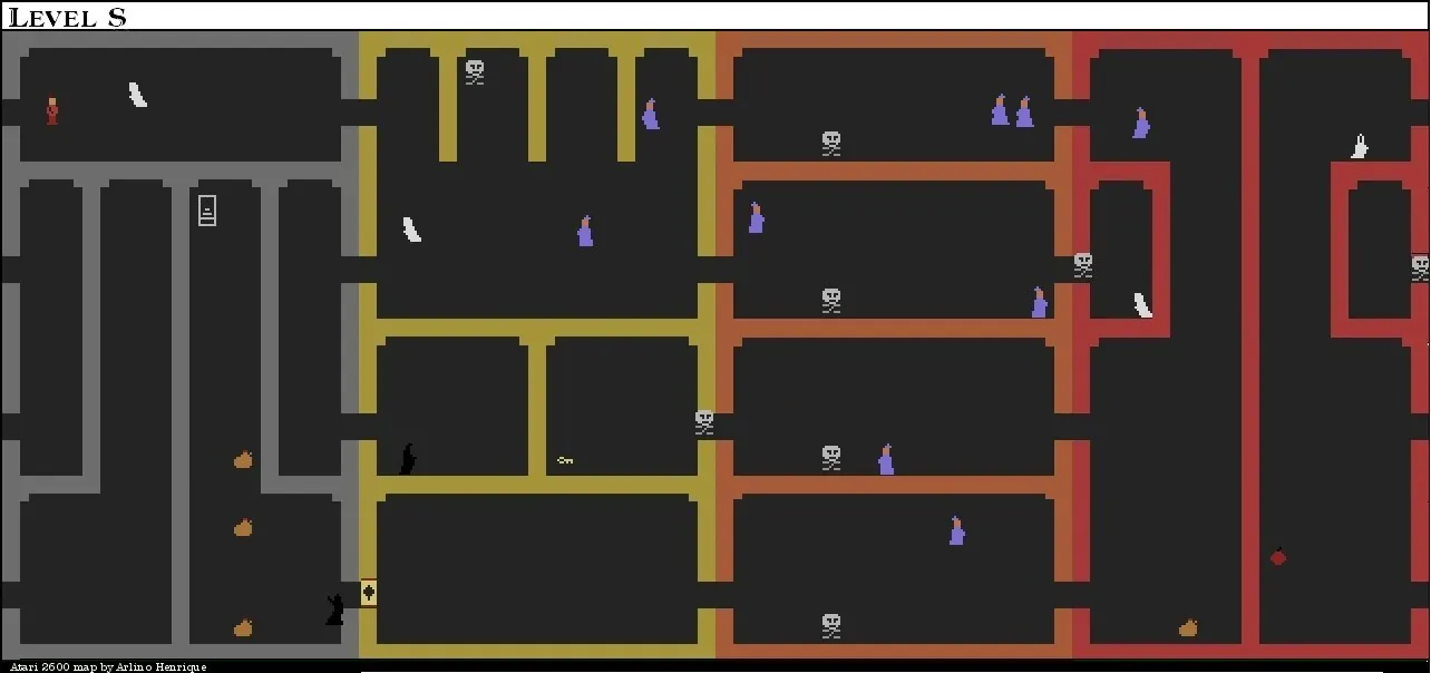 Thumbnail for a map of Level S for the Atari 2600 game Dark Chambers.