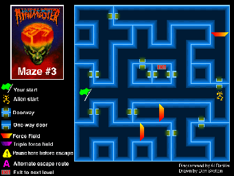 Thumbnail for a map of Maze 3 for the Atari 2600 game Escape From The Mindmaster.
