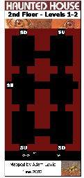 Thumbnail for a map of 2nd Floor (Levels 1 and 2) for the Atari 2600 game Haunted House.