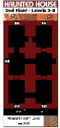 Thumbnail for a map of 2nd Floor (Levels 3 to 8) for the Atari 2600 game Haunted House.