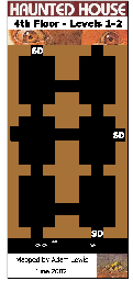 Thumbnail for a map of 4th Floor (Levels 1 and 2) for the Atari 2600 game Haunted House.