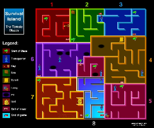 Thumbnail for a map of The Secret Temple for the Atari 2600 game Survival Island.