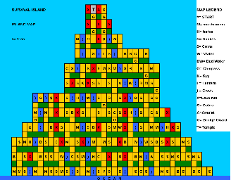 Thumbnail for a map of The Wilderness Island for the Atari 2600 game Survival Island.