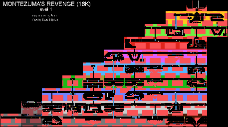 Thumbnail for a map of Level 1 for the Atari 5200 game Montezuma's Revenge.
