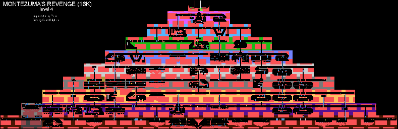 Thumbnail for a map of Level 4 for the Atari 5200 game Montezuma's Revenge.
