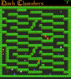 Thumbnail for a map of Level I for the Atari 7800 game Dark Chambers.