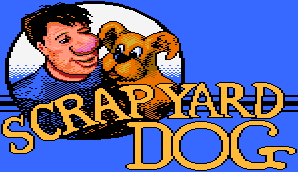 Title screen for the Atari 7800 game Scrapyard Dog.