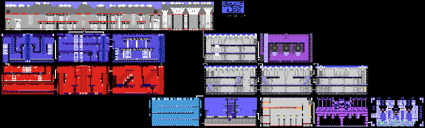 Thumbnail for a map of Fortress of the Evil Wizard for the Atari 8-bit game Bruce Lee.