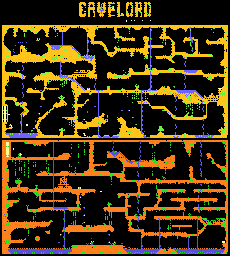 Thumbnail for a map of Caves for the Atari 8-bit game Cavelord.