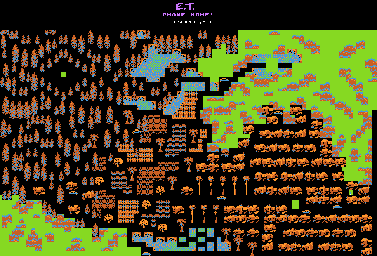 Thumbnail for a map of Elliott's Neighborhood for the Atari 8-bit game E.T. Phone Home!.