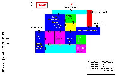 Thumbnail for a map of 03-00 Elevator (Guide) for the Atari 8-bit game Mercenary.