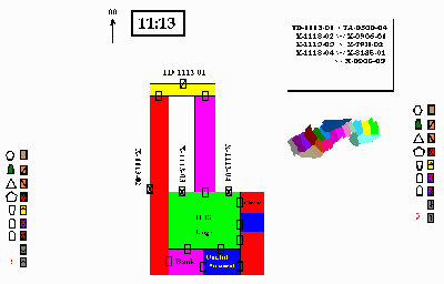 Thumbnail for a map of 11-13 Elevator (Guide) for the Atari 8-bit game Mercenary.