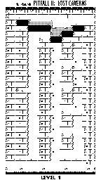 Thumbnail for a map of Level 1 for the Atari 8-bit game Pitfall II: Lost Caverns.