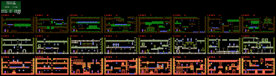 Thumbnail for a map of Levels for the Atari 8-bit game Tarkus and the Orbs of Doom.