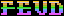 Title screen for the Atari 8-bit game Feud.