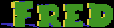 Title screen for the Atari 8-bit game Fred - Version 2.
