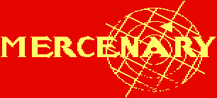 Title screen for the Atari 8-bit game Mercenary.