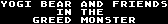Title screen for the Atari 8-bit game Yogi Bear and Friends in the Greed Monster.
