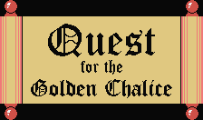 Title screen for the ColecoVision game Quest For The Golden Chalice.