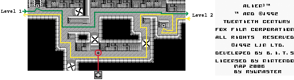 Thumbnail for a map of Air Duct (B) for the Game Boy game Alien 3.