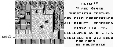 Thumbnail for a map of Alien Nest (2) for the Game Boy game Alien 3.