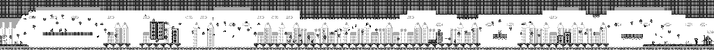 Thumbnail for a map of Stage 1 (Monochrome) for the Game Boy game Balloon Fight GB.