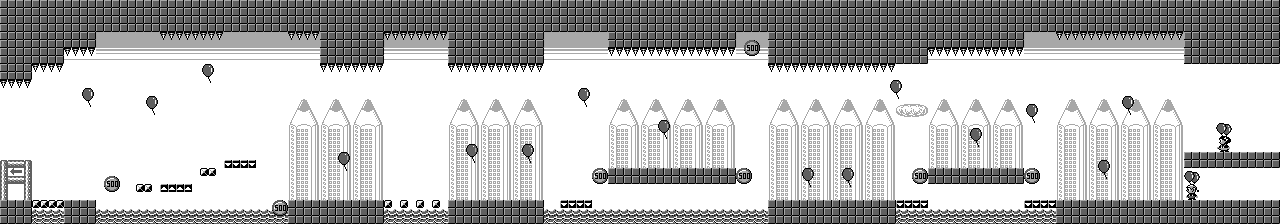 Thumbnail for a map of VS Stage (Monochrome) for the Game Boy game Balloon Fight GB.