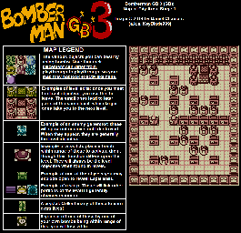 Thumbnail for a map of City Area Stage 1 for the Game Boy game Bomberman GB 3.