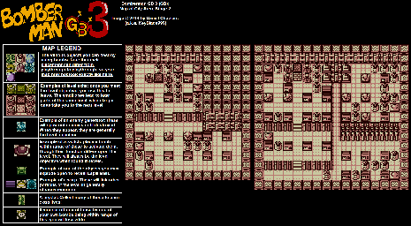 Thumbnail for a map of City Area Stage 2 for the Game Boy game Bomberman GB 3.