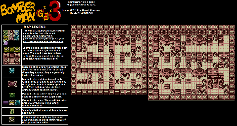 Thumbnail for a map of City Area Stage 4 for the Game Boy game Bomberman GB 3.