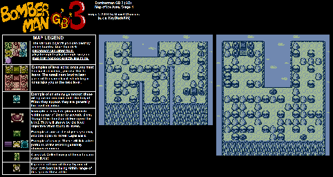 Thumbnail for a map of Ice Area Stage 4 for the Game Boy game Bomberman GB 3.