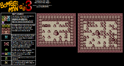 Thumbnail for a map of Lava Area Stage 1 for the Game Boy game Bomberman GB 3.