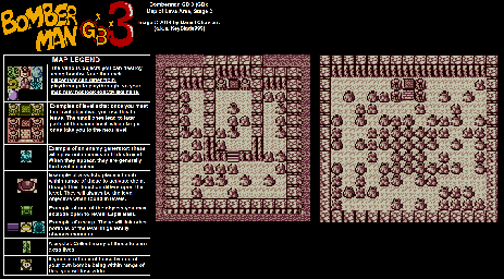 Thumbnail for a map of Lava Area Stage 2 for the Game Boy game Bomberman GB 3.