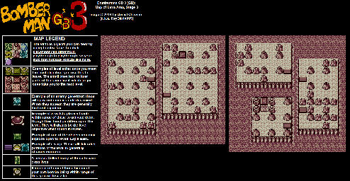 Thumbnail for a map of Lava Area Stage 3 for the Game Boy game Bomberman GB 3.