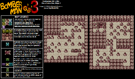 Thumbnail for a map of Lava Area Stage 4 for the Game Boy game Bomberman GB 3.