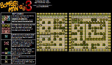 Thumbnail for a map of Sand Area Stage 1 for the Game Boy game Bomberman GB 3.