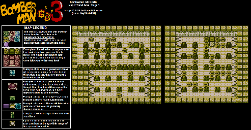Thumbnail for a map of Sand Area Stage 3 for the Game Boy game Bomberman GB 3.