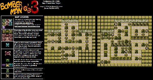 Thumbnail for a map of Sand Area Stage 4 for the Game Boy game Bomberman GB 3.