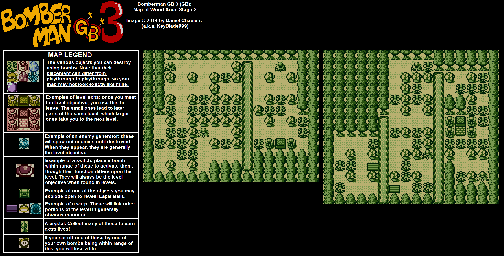 Thumbnail for a map of Wood Area Stage 2 for the Game Boy game Bomberman GB 3.