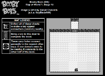 Thumbnail for a map of World 1 Stage 10 for the Game Boy game Booby Boys.
