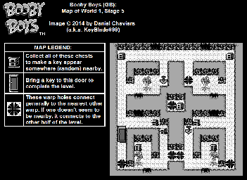 Thumbnail for a map of World 1 Stage 5 for the Game Boy game Booby Boys.